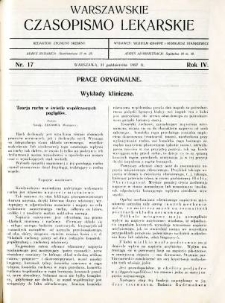 Warszawskie Czasopismo Lekarskie 1927 R.4 nr 17