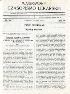 Warszawskie Czasopismo Lekarskie 1927 R.4 nr 18
