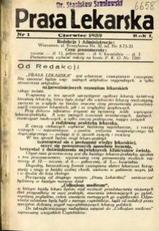 Prasa Lekarska 1932 R.1 nr 1
