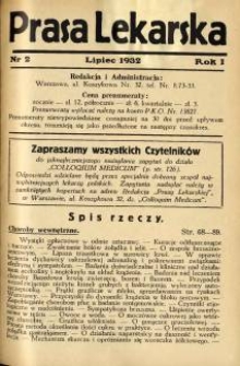 Prasa Lekarska 1932 R.1 nr 2