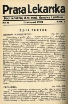 Prasa Lekarska 1932 R.1 nr 6