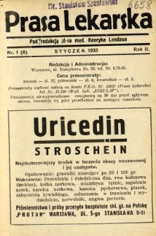 Prasa Lekarska 1933 R.2 nr 1