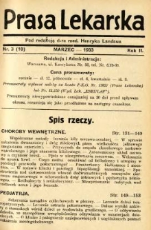 Prasa Lekarska 1933 R.2 nr 3