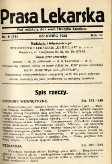 Prasa Lekarska 1933 R.2 nr 6
