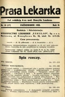 Prasa Lekarska 1933 R.2 nr 10