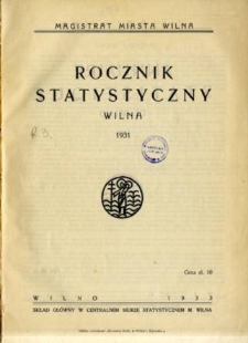 Rocznik statystyczny Wilna. R. 3, 1931