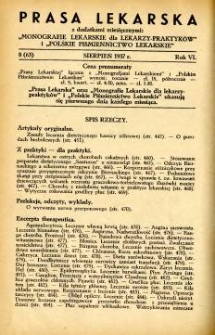Prasa Lekarska 1937 R.6 nr 8