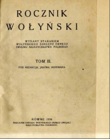 Rocznik Wołyński. T. 3