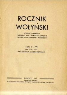 Rocznik Wołyński. T. 5-6