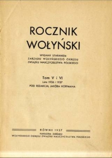 Rocznik Wołyński. T. 5-6