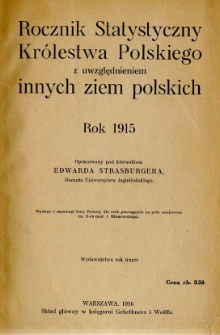 Rocznik statystyczny Królestwa Polskiego z uwzględnieniem innych ziem polskich. 1915, R.3