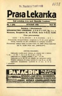 Prasa Lekarska 1934 R.3 nr 1