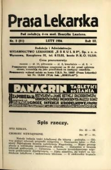 Prasa Lekarska 1934 R.3 nr 2