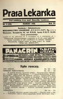 Prasa Lekarska 1934 R.3 nr 3