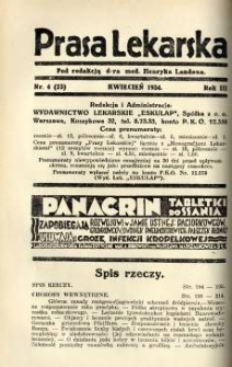 Prasa Lekarska 1934 R.3 nr 4