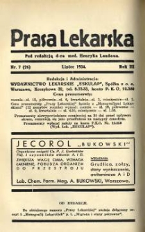 Prasa Lekarska 1934 R.3 nr 7