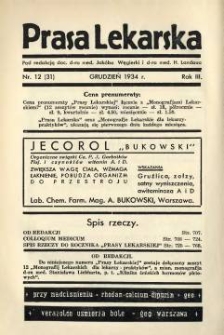 Prasa Lekarska 1934 R.3 nr 12