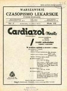 Warszawskie Czasopismo Lekarskie 1930 R.7 nr 7