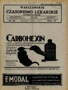 Warszawskie Czasopismo Lekarskie 1930 R.7 nr 13