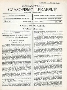 Warszawskie Czasopismo Lekarskie 1930 R.7 nr 17