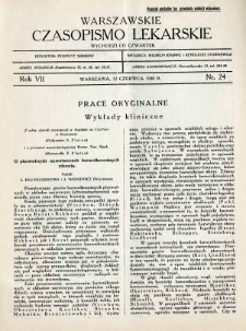 Warszawskie Czasopismo Lekarskie 1930 R.7 nr 24
