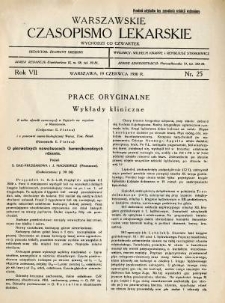 Warszawskie Czasopismo Lekarskie 1930 R.7 nr 25