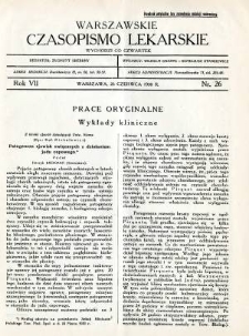 Warszawskie Czasopismo Lekarskie 1930 R.7 nr 26