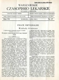 Warszawskie Czasopismo Lekarskie 1930 R.7 nr 27