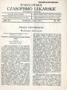 Warszawskie Czasopismo Lekarskie 1930 R.7 nr 29