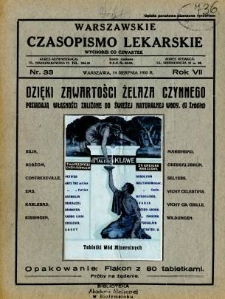 Warszawskie Czasopismo Lekarskie 1930 R.7 nr 33
