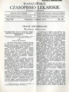 Warszawskie Czasopismo Lekarskie 1930 R.7 nr 35