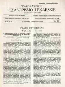 Warszawskie Czasopismo Lekarskie 1930 R.7 nr 36