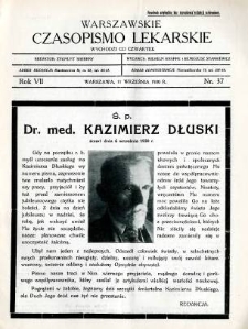 Warszawskie Czasopismo Lekarskie 1930 R.7 nr 37
