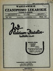 Warszawskie Czasopismo Lekarskie 1930 R.7 nr 40