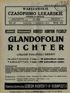 Warszawskie Czasopismo Lekarskie 1930 R.7 nr 41
