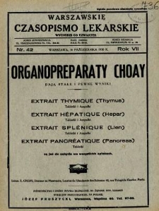 Warszawskie Czasopismo Lekarskie 1930 R.7 nr 42