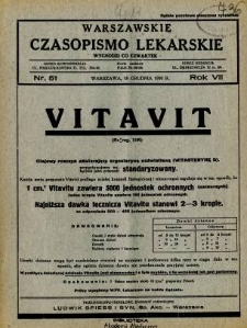 Warszawskie Czasopismo Lekarskie 1930 R.7 nr 51