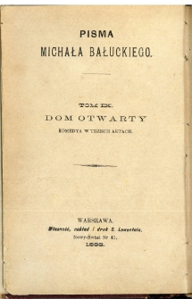 Dom otwarty : komedya w 3 aktach