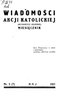 Wiadomości Akcji Katolickiej Archidiecezji Wileńskiej 1937, R.2