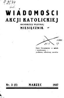 Wiadomości Akcji Katolickiej Archidiecezji Wileńskiej 1937, R.2