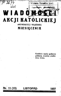 Wiadomości Akcji Katolickiej Archidiecezji Wileńskiej 1937, R.2