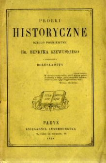 Próbki historyczne : dzieło pośmiertne