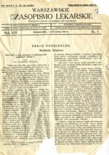 Warszawskie Czasopismo Lekarskie 1937 R.14 nr 1