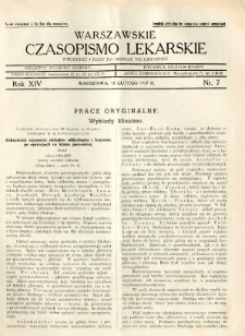 Warszawskie Czasopismo Lekarskie 1937 R.14 nr 7
