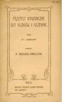 Przepisy hygieniczne dla uczni&oacute;w i uczennic