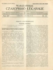 Warszawskie Czasopismo Lekarskie 1937 R.14 nr 13