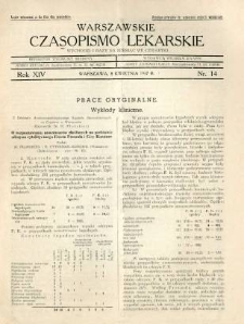 Warszawskie Czasopismo Lekarskie 1937 R.14 nr 14