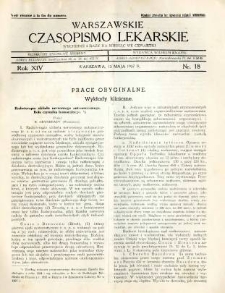 Warszawskie Czasopismo Lekarskie 1937 R.14 nr 18