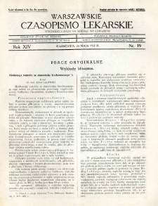 Warszawskie Czasopismo Lekarskie 1937 R.14 nr 19