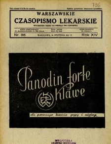 Warszawskie Czasopismo Lekarskie 1937 R.14 nr 35
